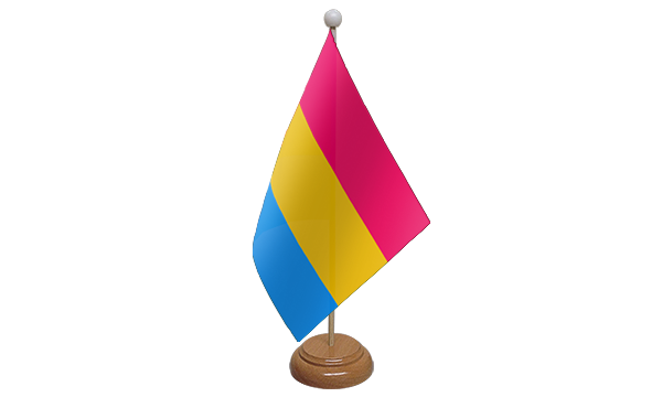 Pansexual Small Flag with Wooden Stand